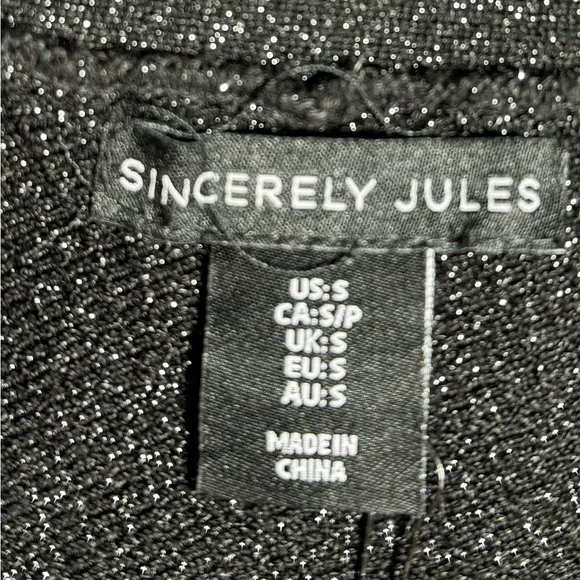 Sincerely Jules Dress Womens Small Black Metallic Knit Halter Bodycon - Picture 7 of 13